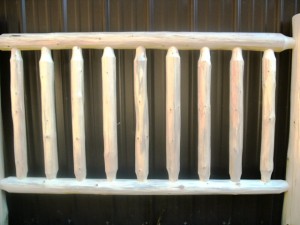 clean peeled log railing